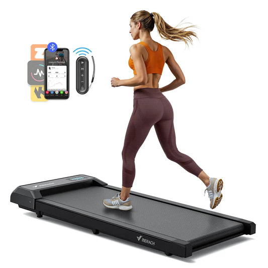 Merach under Desk Treadmill, 2-In-1 Walking Pad for Walking and Jogging 2.5HP Low-Noise Treadmill with Remote Control Lanyard 265Lbs Weight Capacity Home Exercise Equipment Home Gym Equipment