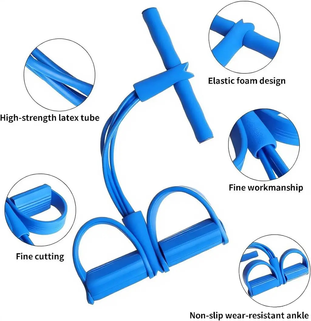 Multi-Functional Pedal Resistance Band Trainer – Portable Foot Pedal Fitness Equipment for Home Gym Full Body Workout, Abdominal Training, Sit-Ups, Yoga，Rehabilitation Training